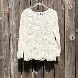 Loft cream lace top size medium